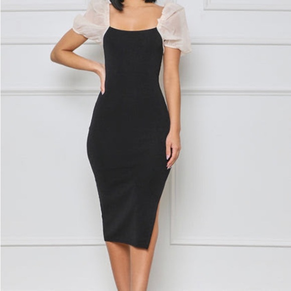 Iconic Moment Puff Sleeve Midi Dress - Picture 2 of 4
